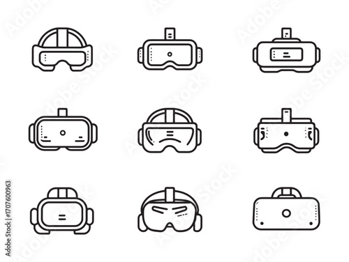 Headset line art sleek stylish headphones
