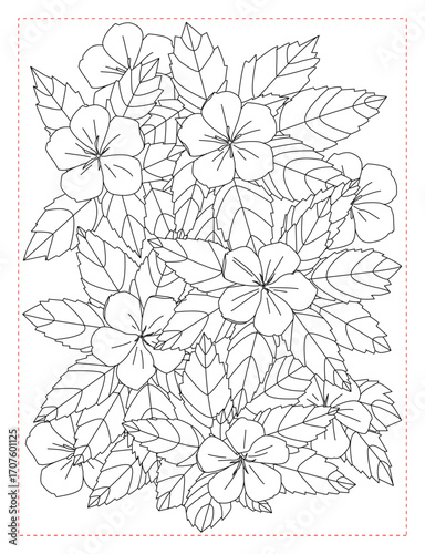 Turnera Buttercup Coloring Page: Simple and Charming Floral Drawing