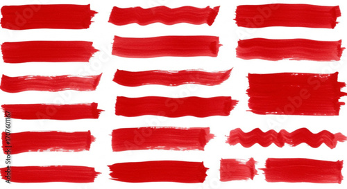 Vibrant red brush strokes add dynamic artistic flair to any creative project design.