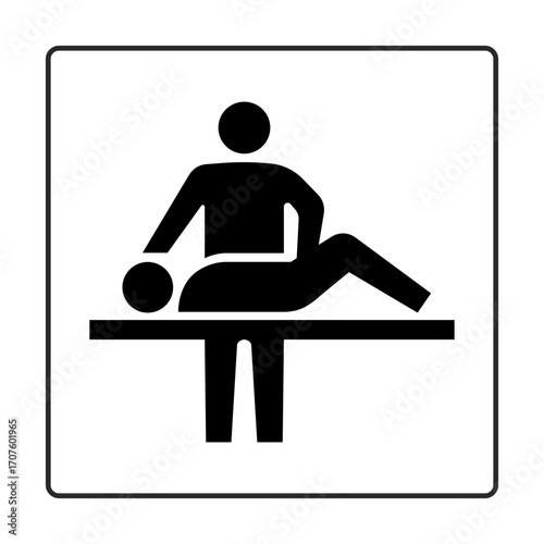 介助用ベッドのピクトグラム（枠付きver.）