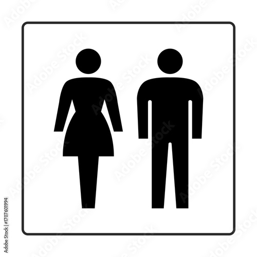 男女共用お手洗のピクトグラム（枠付きver.）