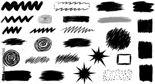 Dynamic brush strokes and abstract shapes offer endless creative design possibilities for modern projects