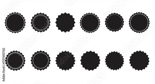 Illustration of collection of black starburst shapes