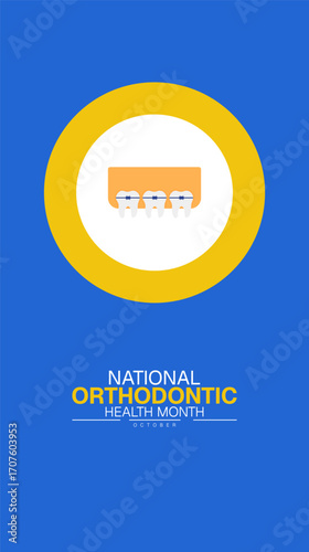 National Orthodontic Health Month Poster Banner and Background Abstract Design Template for Dental Care Oral Health Braces Awareness and Smile Education Campaign
,for mobile responsive
