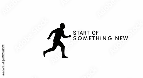 Silhouette of a running man and the words Start of Something New.