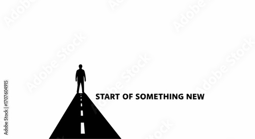 A person stands at the start of a new journey.