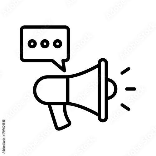 Advertising Icon Vector Illustration Line Version
