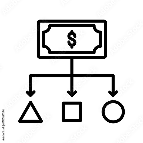 Allocation Icon Vector Illustration Line Version