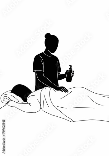 A person receiving massage therapy from a therapist.