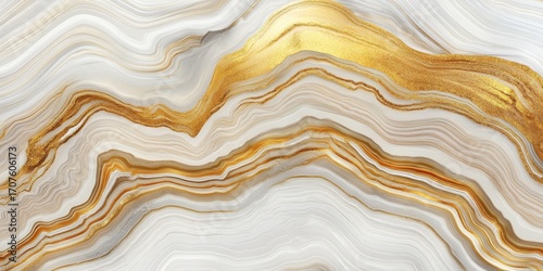 Elegant Modern White Artificial Marble Background with Stunning Golden Horizontal Texture Effects
