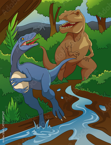  Velociraptor Eggs Thief Coloring Page: Action-Packed Dinosaur Scene