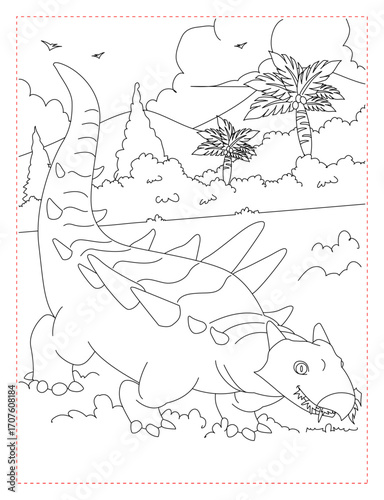 Brontosaurus Eating Delicious Leaves Coloring Page: Peaceful Herbivore Scene