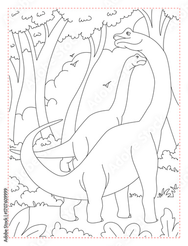 Velociraptor Searching for Food Coloring Page: Action-Packed Dinosaur Scene