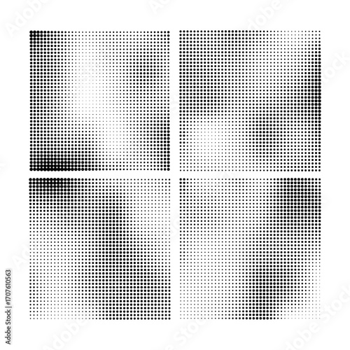 Halftone Squares Set of halftone texture backgrounds Vector format