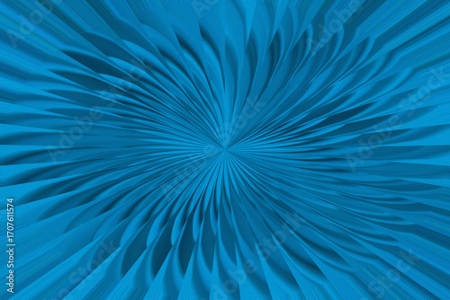 Abstract blue vortex design with radial lines converging to the center point