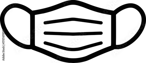 Face mask illustration on white background