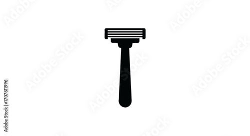 Black razor silhouette on white background