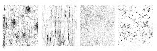 A set of vector grunge textures. Distressed, grainy overlay for vintage effects. Perfect for t-shirt graphics.	
