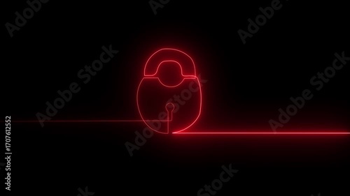 Neon light bulb symbol of information security key in a nightclub concept illustration design