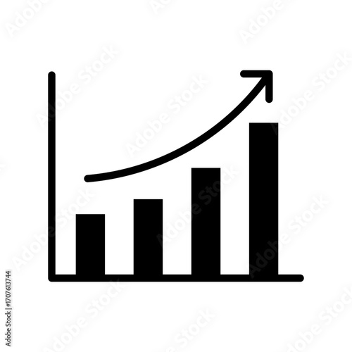 Increase Icon Vector Illustration Glyph Version