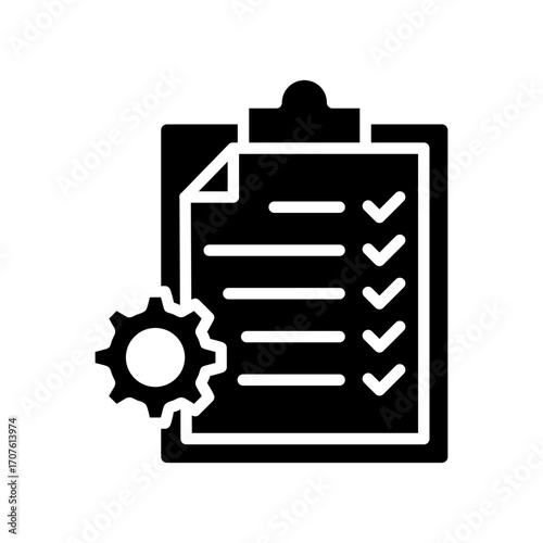 Quality Control Icon Vector Illustration Glyph Version