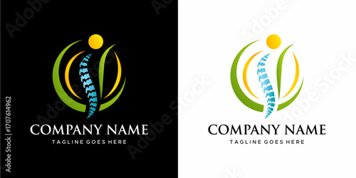 chiropractic vector logo human body health bones