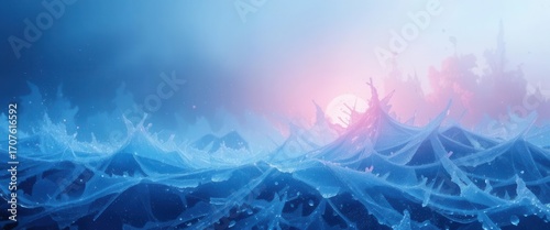 Frozen Beauty  Icy Effect, Subtle Glitter, Winter Landscape