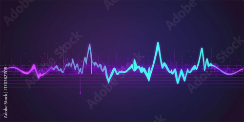 Green heartbeat line on a medical monitor graph showing an abstract EKG cardiogram wave