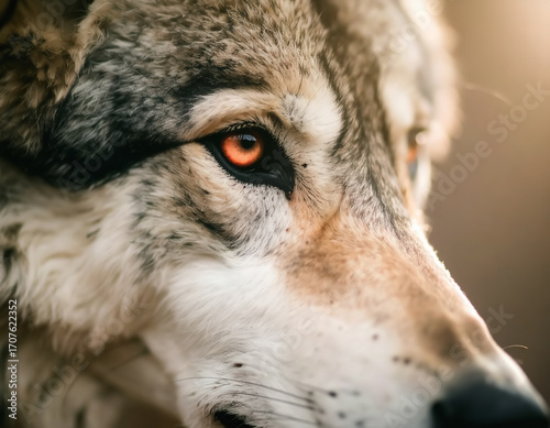 Portrait of a wolf, close-up