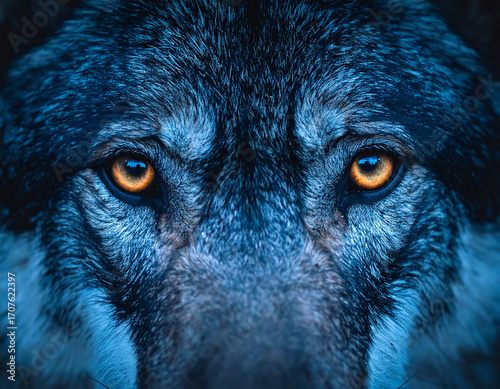 Portrait of a wolf, close-up