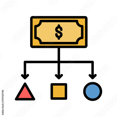 Allocation Icon Vector Illustration Color Version