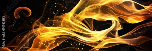 Golden Fluidity and Ethereal Glow An Abstract Elegance with Mesmerizing Light and Liquid Gold Dance