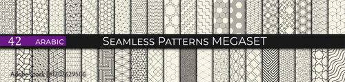 seamless geometric orient pattern set