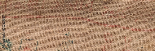 Jute pattern, rough burlap texture, canvas sackcloth, brown woven rustic bagging. Natural beige textile texture. Linen fabric backdrop. Threads background. Sackcloth surface, material. Texture of burl