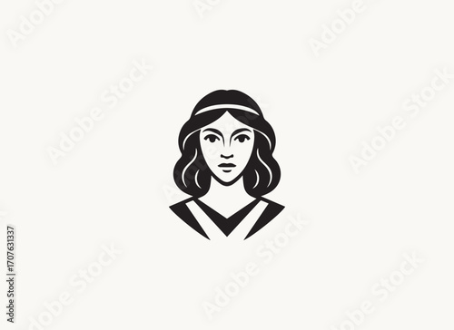 Greek Goddess Minimal Logo, Greek Beauty Logo, Greek Goddess Vector, Greek Goddess Illustration, Greek Goddess Silhouette, Beauty, Skincare, Elegant, Luxury, Feminine, Hera, Athena