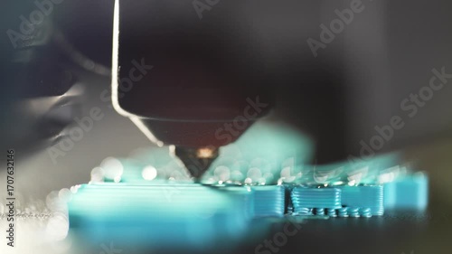 Advanced 3D Printing Technology Producing Plastic Components in Factory Highlighting Modern Science and Manufacturing Techniques. High quality 4k footage
