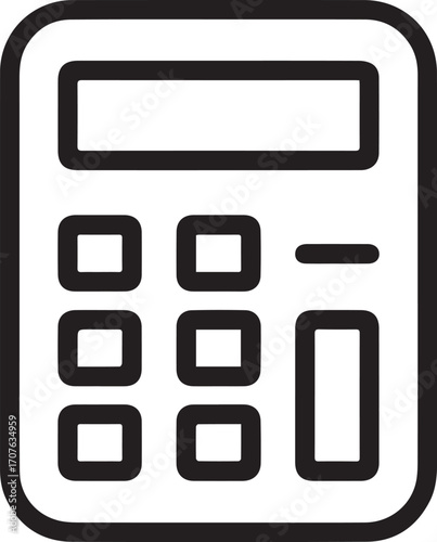Calculator Icon – Minimal Math Finance Accounting Outline Vector