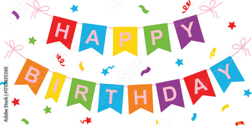 Happy birthday banner party celebration decoration