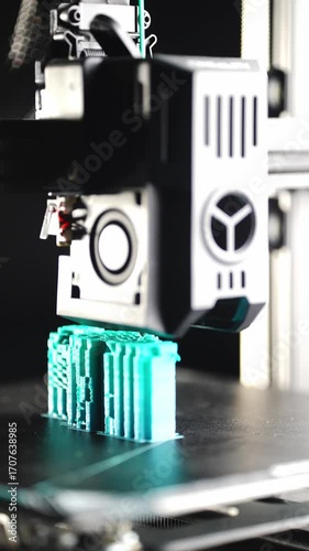 3D Printer Creating Plastic Parts in Industrial Setting Demonstrating Latest Technologies and Scientific Advancements in Production. High quality 4k footage