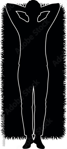 Vector art of silhouette of a person lying down with hands behind head, transparent background