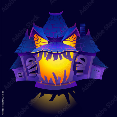 Halloween spooky haunted house