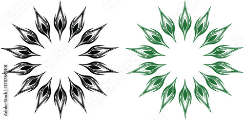 Black and white floral pattern design illustration