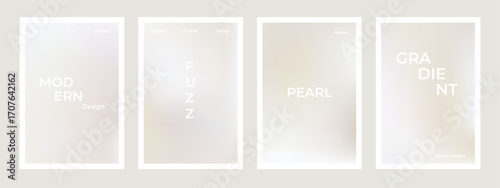 Set of pearl cream gradient background. Simple beige silk soft poster. Modern visual project design for social media, idol poster, banner, flyer