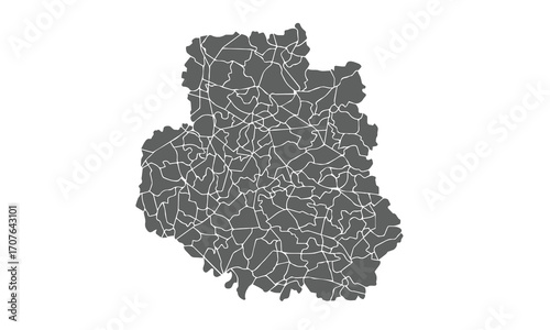 Ukraine Map.Vinnytsia Oblast map.isolated on white background for website layouts,background,education, precise,customizable,Travel worldwide,map silhouette backdrop,earth geography, political.