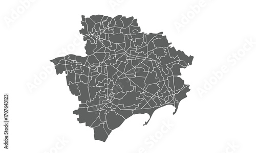Ukraine Map.Zaporizhzhia Oblast map.isolated on white background for website layouts,background,education, precise,customizable,Travel worldwide,map silhouette backdrop,earth geography, political.