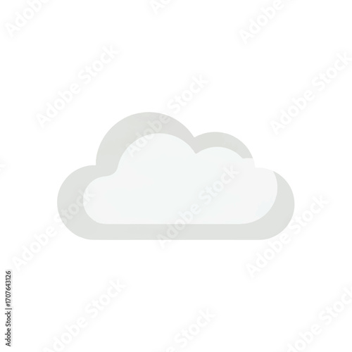 Simple flat cloud icon vector illustration, a symbol for weather forecasts or cloud computing data storage technology