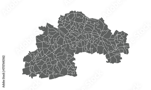 Ukraine Map.Dnipropetrovsk Oblast map.isolated on white background for website layouts,background,education, precise,customizable,Travel worldwide,map silhouette backdrop,earth geography, political.