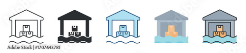 Flood Icon Set Multiple Style Collection