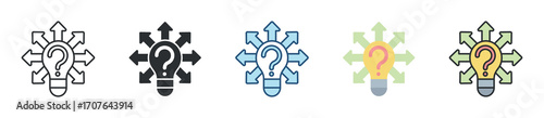 Uncertainty Icon Set Multiple Style Collection