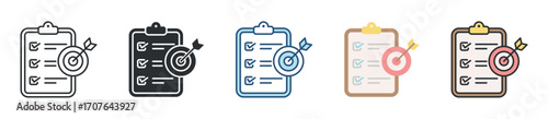 Objective Icon Set Multiple Style Collection